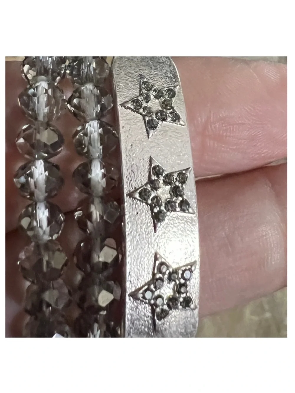 🟠NEW MARLYN SCHIFF Stretchy Beaded Triple Star Bracelet
